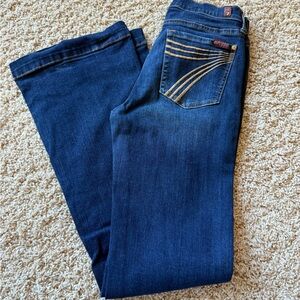 7 For All Mankind Dark Blue Boot Cut Jeans